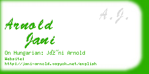 arnold jani business card